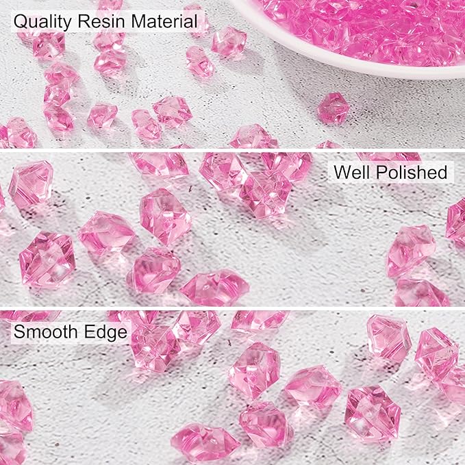 uxcell 1000pcs Fake Ice Rocks, Dazzling Clear Resin Crushed Ice Sparkling Fake - Image 3