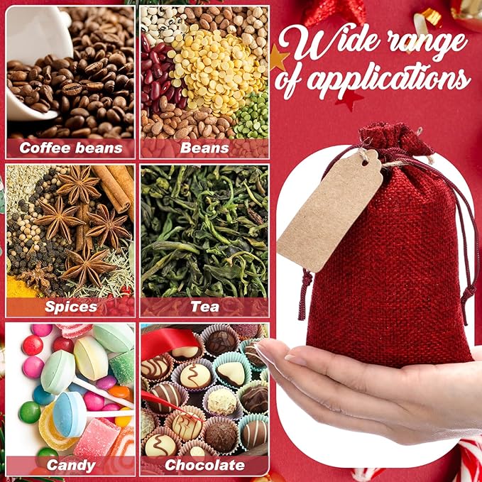 Woanger 100 Pcs Burlap Gift Bags - Image 4