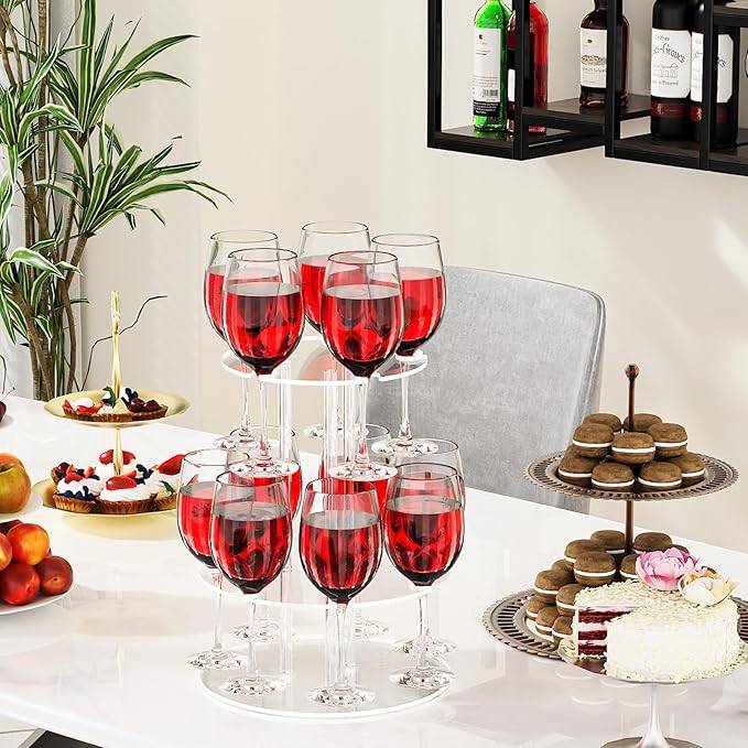 Champagne Tower, Circle Acrylic Champagne Display Rack Stand - Image 6