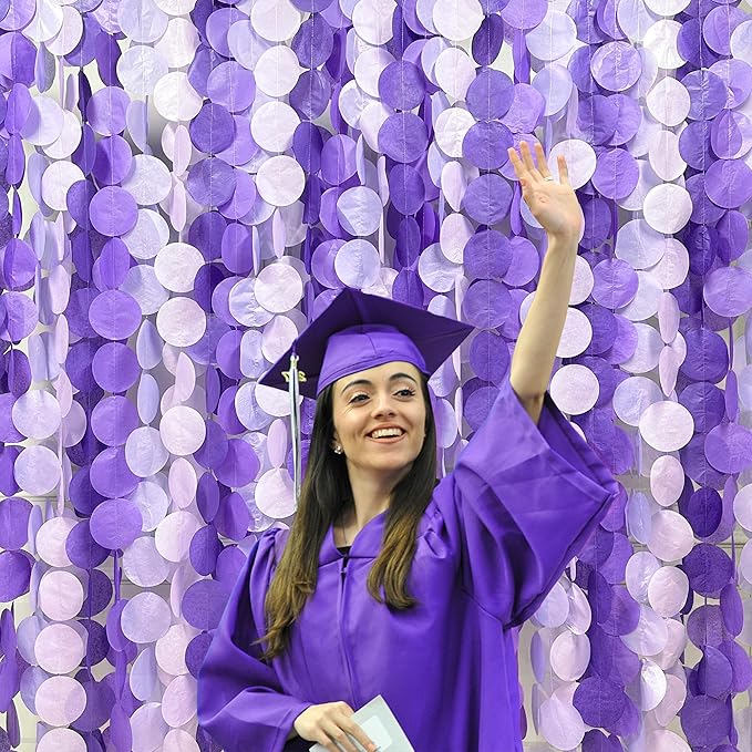 205Ft Lavender Party Decoration Ombre Purple Polka Dot Backdrop Streamer Tissue - Image 5