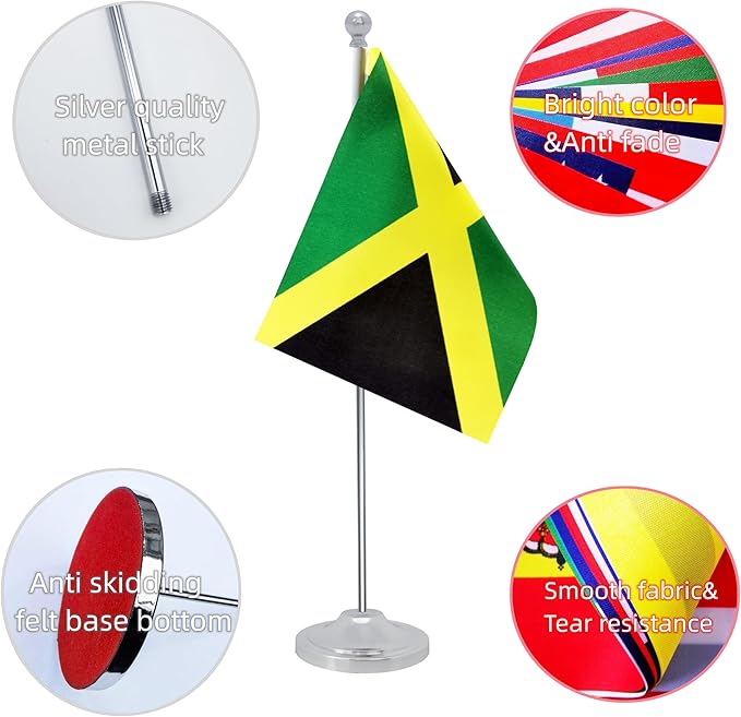 Jamaica Desk Flag, Jamaican Table Office Flag - Image 3