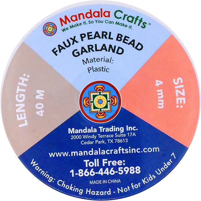 Mandala Crafts 4mm Faux Green Pearl Beads Roll - Image 4
