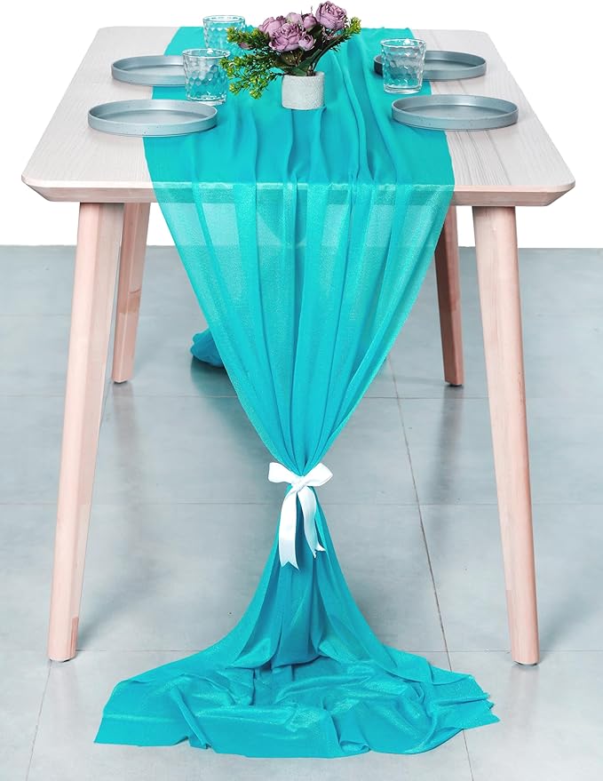 MDS 2 Pack 10ft Chiffon Table Runner 29 x 120 Inches Sheer Wedding Runner - Image 7
