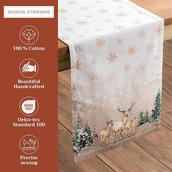 Maison d' Hermine Table Runner 100% Cotton Single Layer Table Runners 72 inches - Image 2