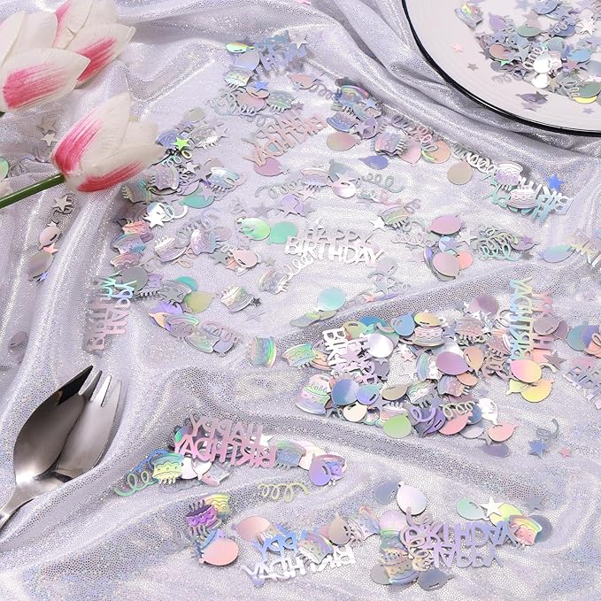 Iridescent Happy Birthday Confetti, Baby Shower, DIY Arts and Crafting - Image 3
