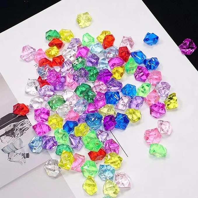 Fake Crushed Ice Cubes 1000pcs Multicolor Acrylic Crystal Rocks Multi Colored - Image 6