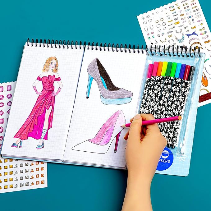 Fashion Angels Fashion & Accessory Design Sketch Set, Includes Sketch Pad - Image 3