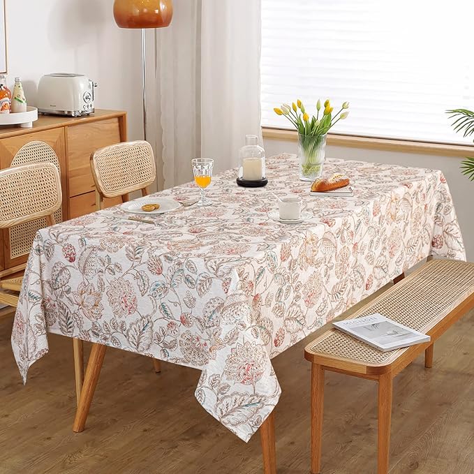 MYSKY HOME 60x120 Rectangle Tablecloth Linen Farmhouse Tablecloth Waterproof - Image 6