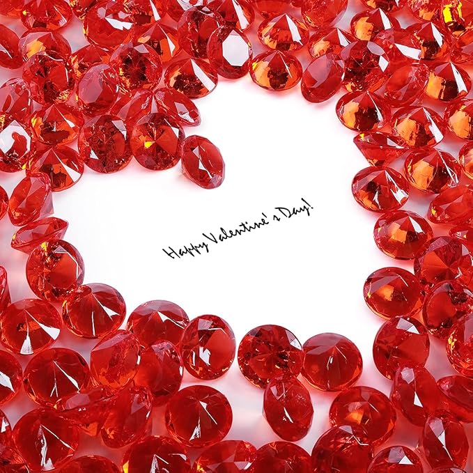 Acrylic Diamond Fake Gems Vase Filler, Babenest 240pcs 3/4 Inch Faux Diamonds - Image 2