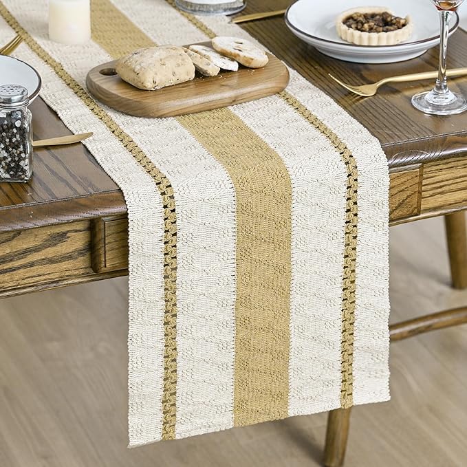 Artoid Mode Burlap Brown Farmhouse Woven Rustic Table Runner, Seasonal Holiday by ArtoidMode