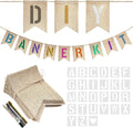 20 PCS Burlap Banner with 27 PCS Letters Stencil DIY Customizable Birthday by Unknown