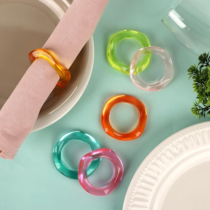 Set of 12 Epoxy Resin Napkin Rings - Image 2
