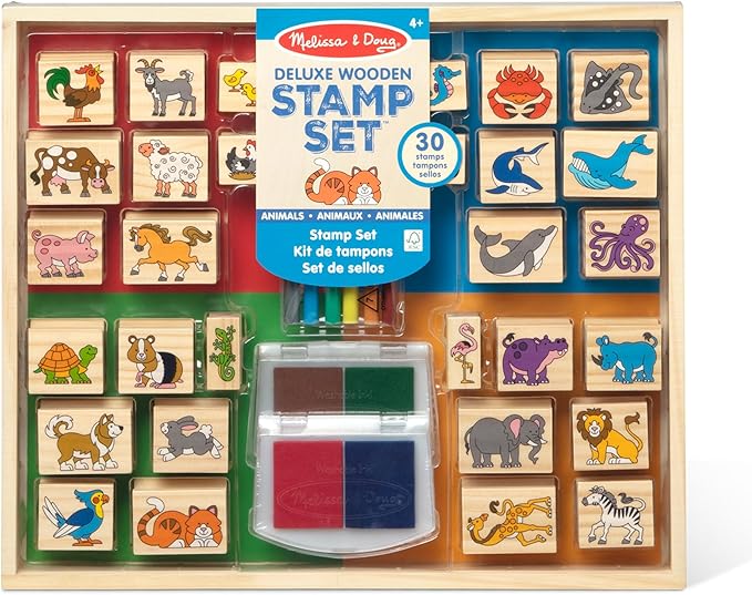 Melissa & Doug Deluxe Wooden Stamp Set: Animals by MelissaDoug