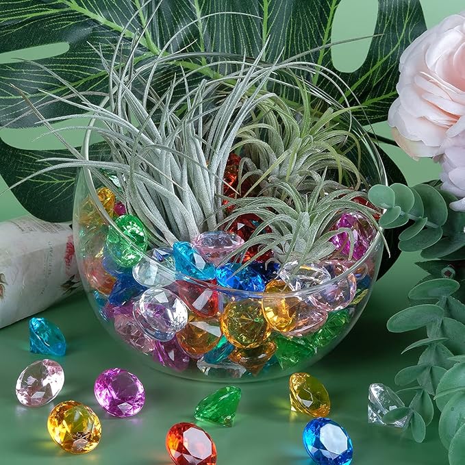 Acrylic Diamond Fake Gems Vase Filler, Babenest 240pcs 3/4 Inch Faux Diamonds - Image 4
