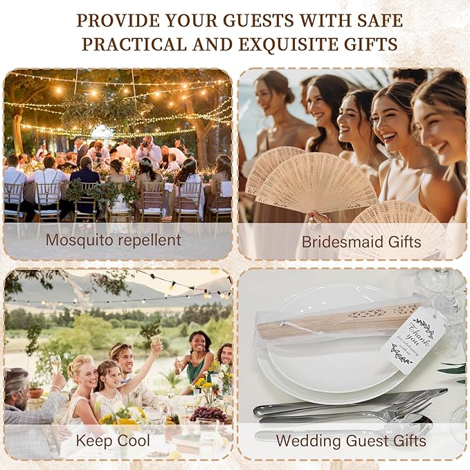 30Pcs Custom Wedding Fans for Guests - Image 5
