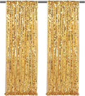 Gold Big Payette Sequin Backdrop 2 Panels 4ftx8ft Sparkly Glitter Backdrop by Fanqisi
