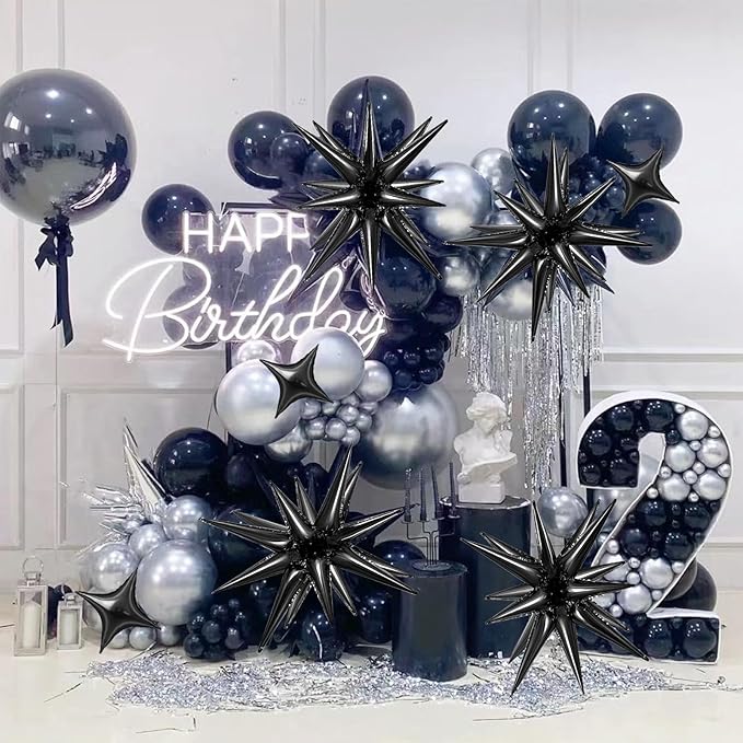 6 Pcs Explosion Star Foil Balloons- 12 Point Star Balloons - Image 5