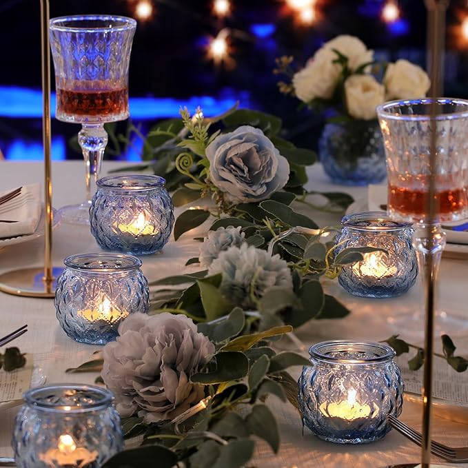 DARJEN 48Pcs Blue Round Candle Holders - Image 5