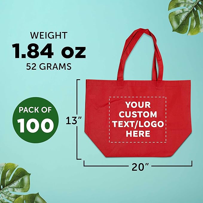 DISCOUNT PROMOS Custom Southern Style Grocery Tote Bags Set of 100 - Image 5