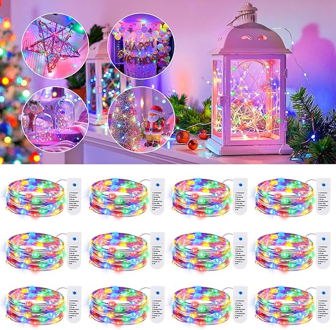 Minetom 12 Pack Fairy Lights Battery Operated String Lights, 8 Modes & Timer - Image 8