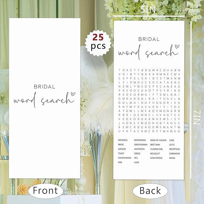 Bridal Shower Games, Word Search, Wedding Shower Games - Image 2