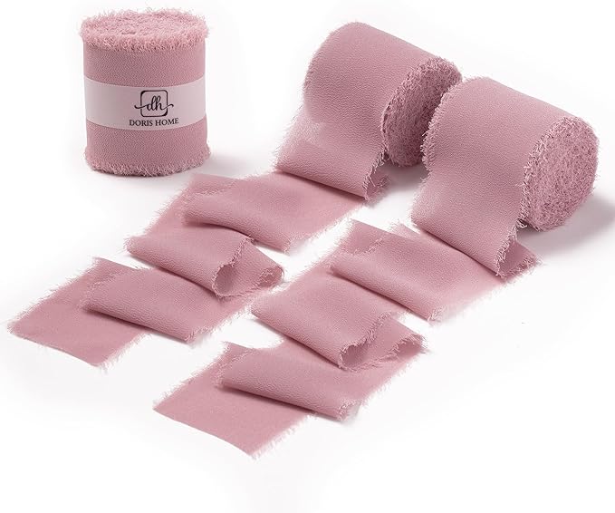 DORIS HOME Mauve Chiffon Ribbon by DorisHome