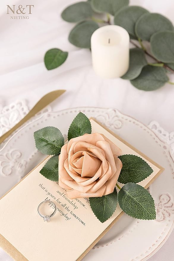 N&T NIETING Artificial Flowers, Dusty Brown - Image 3