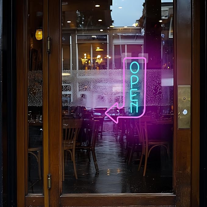 Looklight Open Arrow Neon Sign for Wall Decor Blue Pink LED Light Sign - Image 2