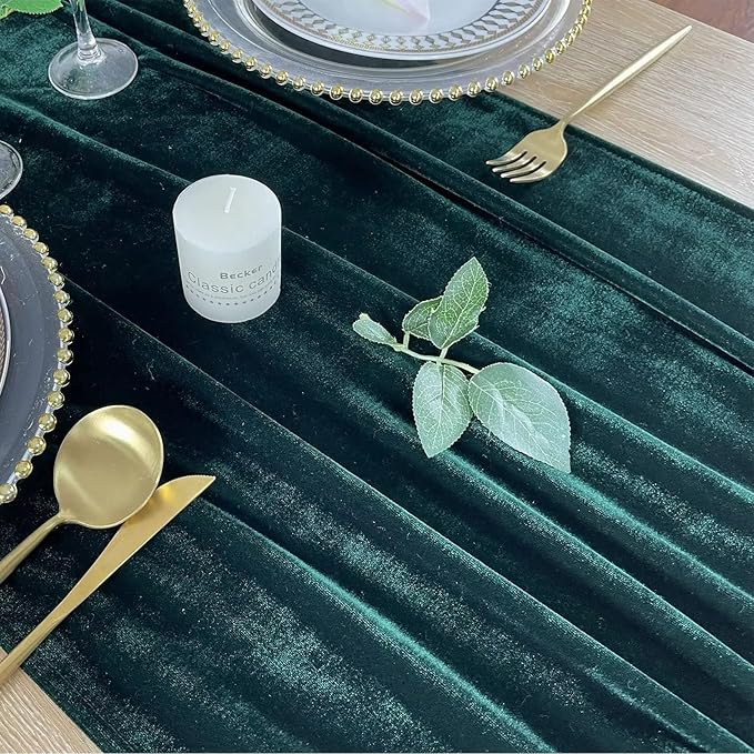 Luxurious Velvet Table Runner, 10ft Wedding Reception Decorations, 20x120inch - Image 5