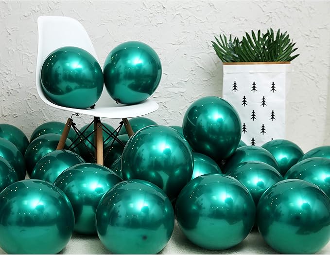 Emerald green balloons 50 pcs metallic green 12 inch chrome green balloons - Image 5