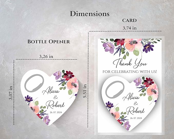 Wedding Bottle Opener Favors for Guests in Bulk, Hearts Shape Bottle Opener - Image 5