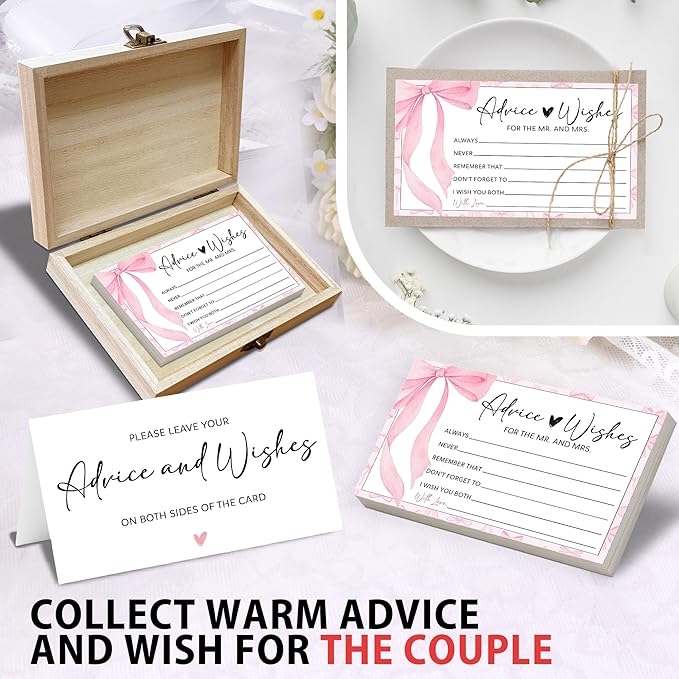 Pink Bow Advice and Wishes for the Mr and Mrs - Image 3
