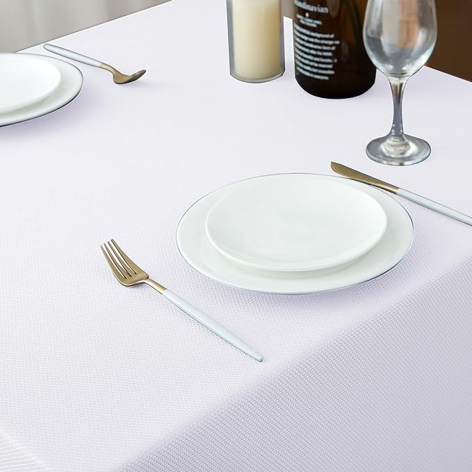 Biscaynebay Textured Fabric Tablecloths 70x120 Inches Rectangular, Wedding and - Image 7