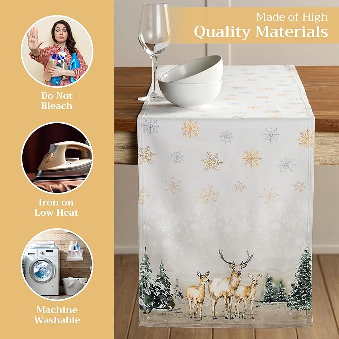 Maison d' Hermine Table Runner 100% Cotton Double Layer Table Runners 72 inches - Image 3
