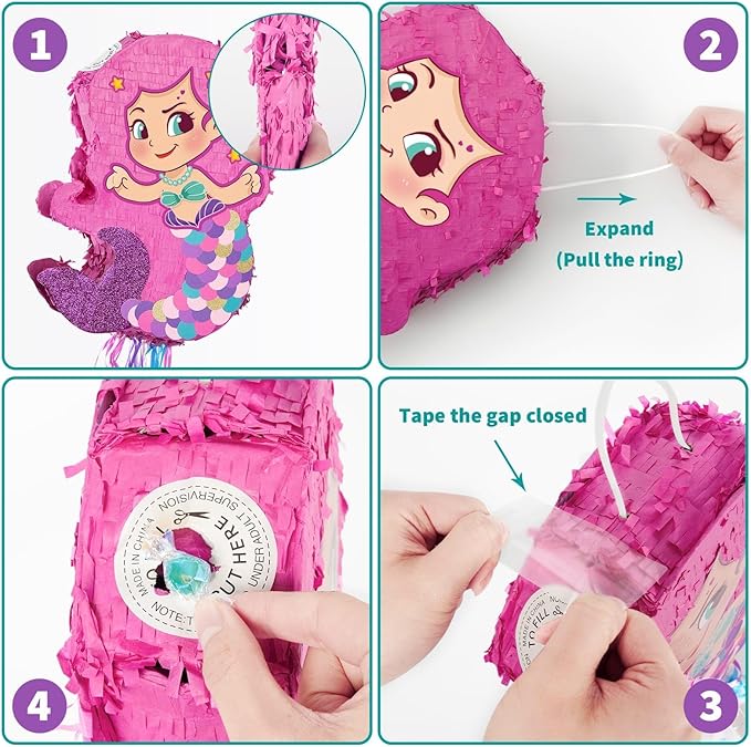 WERNNSAI Foldable Mermaid Pinata - Image 6