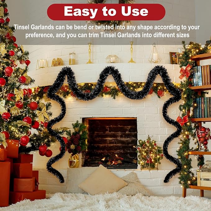 50 Feet Christmas Foil Fringe Banner Metallic Tassle Garland Metallic Backdrop - Image 4