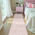 Pink 3x10 Runner Rug for Hallways Bed Side Kitchen, Boho Washable Distressed by Deerly