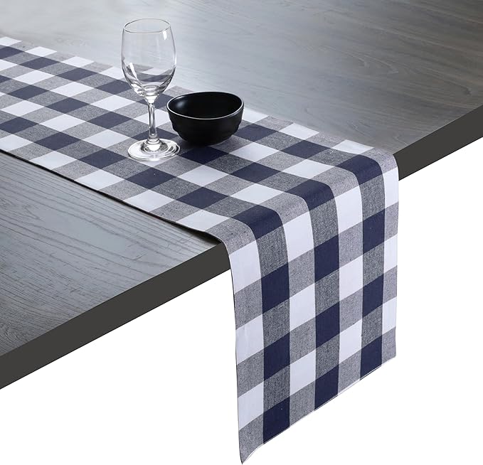Native Fab Table Runner Buffalo Check Plaid 100% Cotton by NativeFab