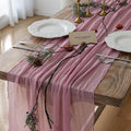 6pcs Cheesecloth Table Runner Dusty Rose Gauze 120 Inch 10 FT Rustic Boho by KEKETOARRANGE