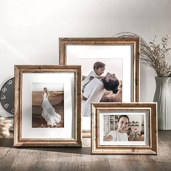 TWING 5x7 Picture Frames Set of 6, Rustic Picture Frame 4x6 - Image 2