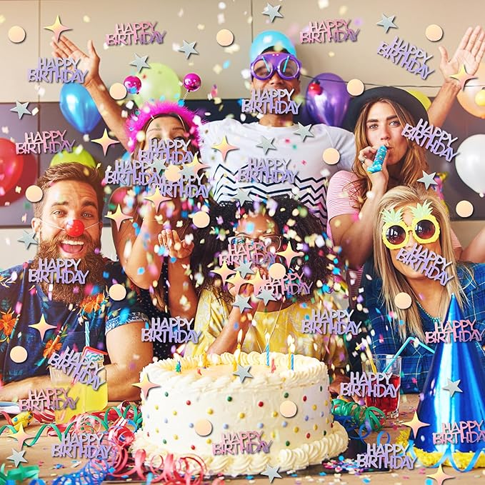 Iridescent Happy Birthday Confetti, Baby Shower, DIY Arts and Crafting - Image 3