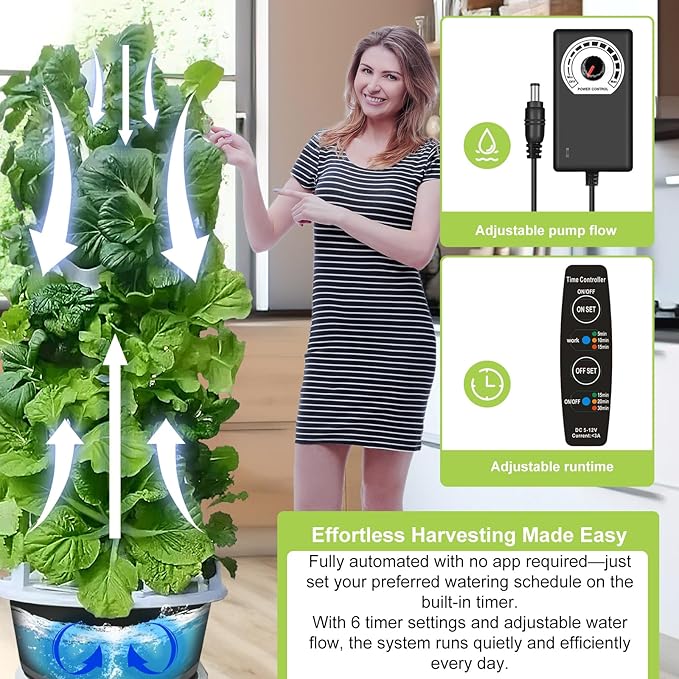 Hydroponic System Kit, Hydroponic Vertical Garden, Lettuce & Herb Starter Kit - Image 6