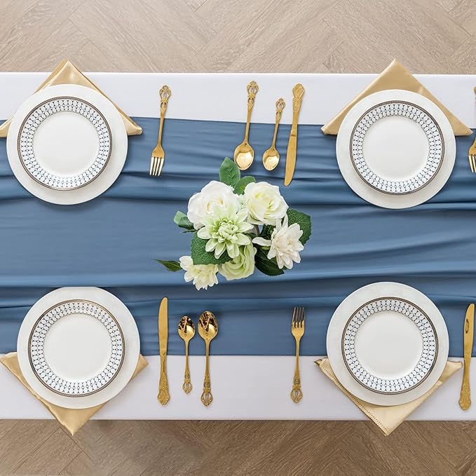 12Pack 9ft Chiffon Table Runner 14x108 Inch Sheer Romantic Table Runner - Image 3