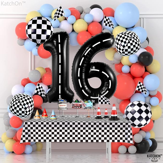 KatchOn, Giant Black 16th Birthday Balloons - Image 3