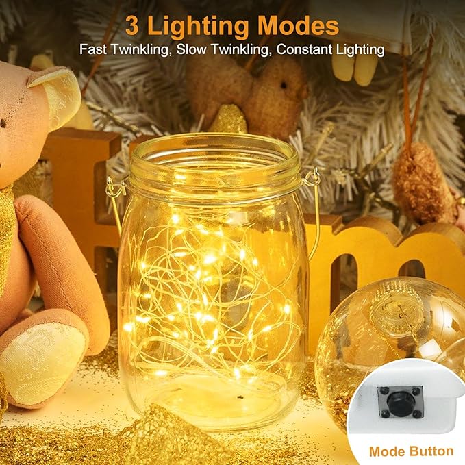 btfarm 12 Pack Fairy Lights Battery Operated, 7ft 20 Led Twinkle Lights String - Image 6