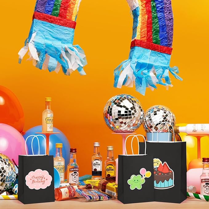 BagDream Black Paper Bags with Handles Bulk 100Pack 10x5x13 Large Gift Bags - Image 4