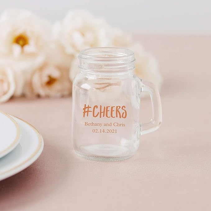 WEDDINGSTAR Personalized 4oz Mini Mason Jar Shot Glass Customizable Full Color - Image 3