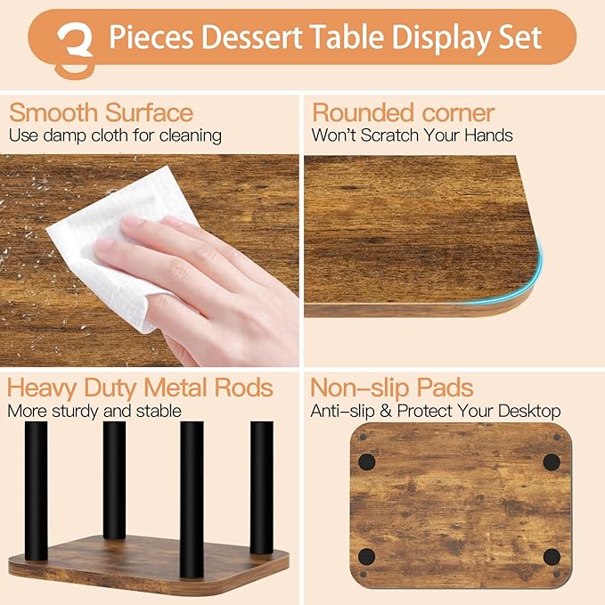 Cupcake Stand for 50 Cupcakes Wooden Dessert Table Display Set Rustic Dessert - Image 5