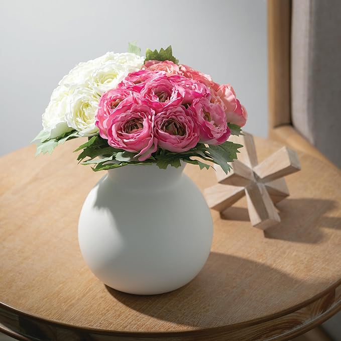 Sullivans White Ceramic Flower Vase, Modern Home Decor Vases - Image 2