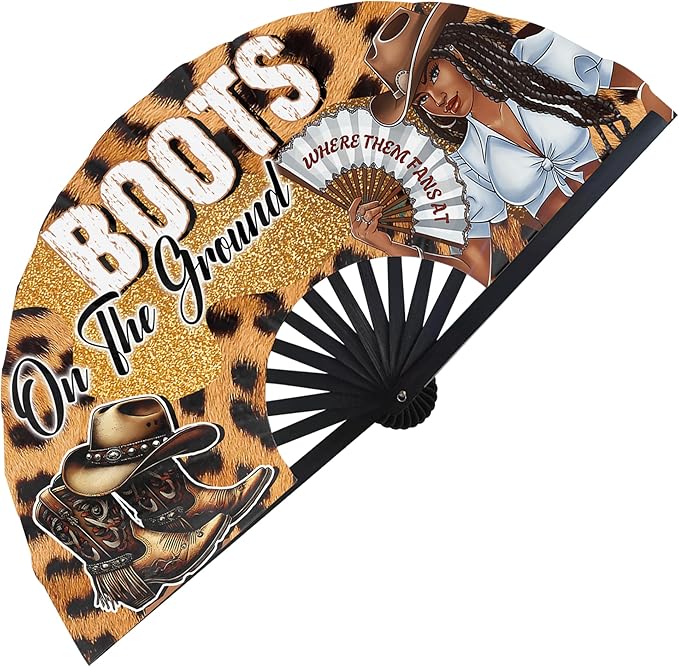 Boots On The Ground Hand Fan, Where Them Fans At Folding Fans, Clapping by Unknown